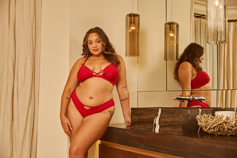 JulieMay Passion Red organic cotton and silk lingerie for dry, sensitive skin in autumn