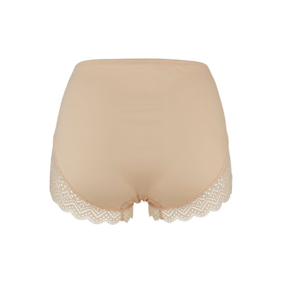 Grace - Peach Silk & Organic Cotton Lace Boxer