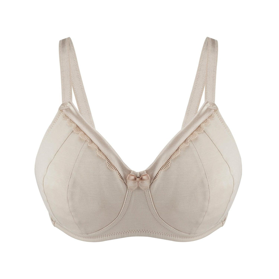 Ivory Supportive Non Wired Silk and Organic Cotton Full Cup Bra with removable paddings – Juliemay Lingerie