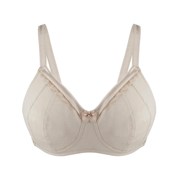 Ivory Supportive Non Wired Silk and Organic Cotton Full Cup Bra with removable paddings – Juliemay Lingerie