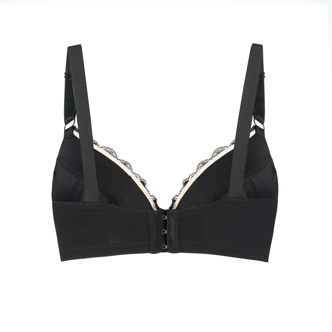 Debbie Lace Organic Cotton and Silk Plunge Bra, back view – Juliemay Lingerie