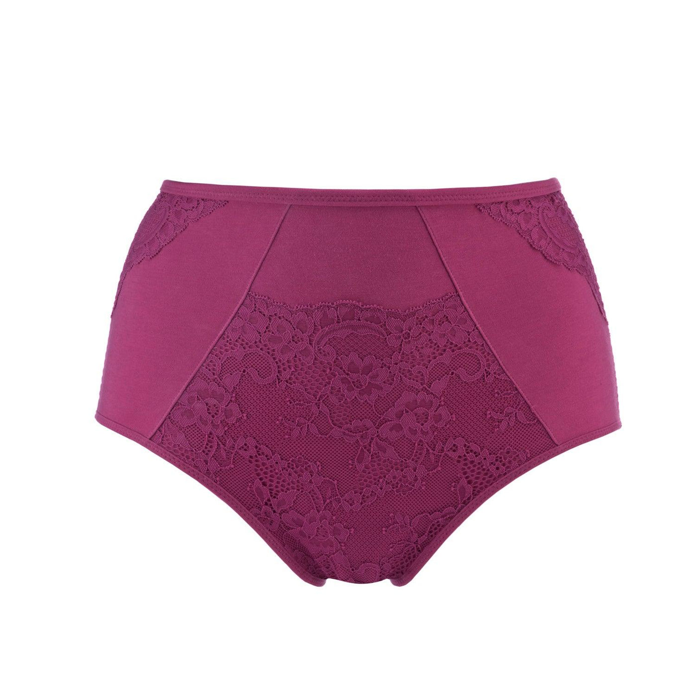 Fuchsia - High Waisted Silk & Organic Cotton Full Brief - Juliemay Lingerie