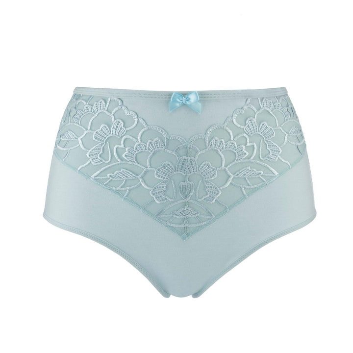 Coral- Silk &amp; Organic Cotton Full Brief in Aqua Blue - Juliemay Lingerie