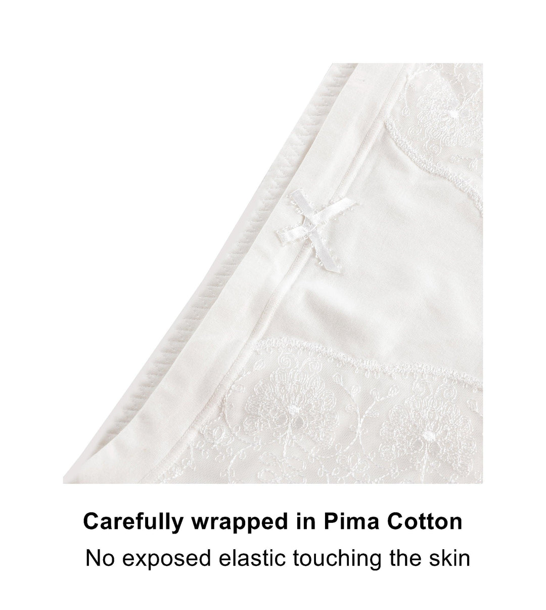 Snowdrop Silk and Organic Cotton Full Brief in White, view 5 – Juliemay Lingerie