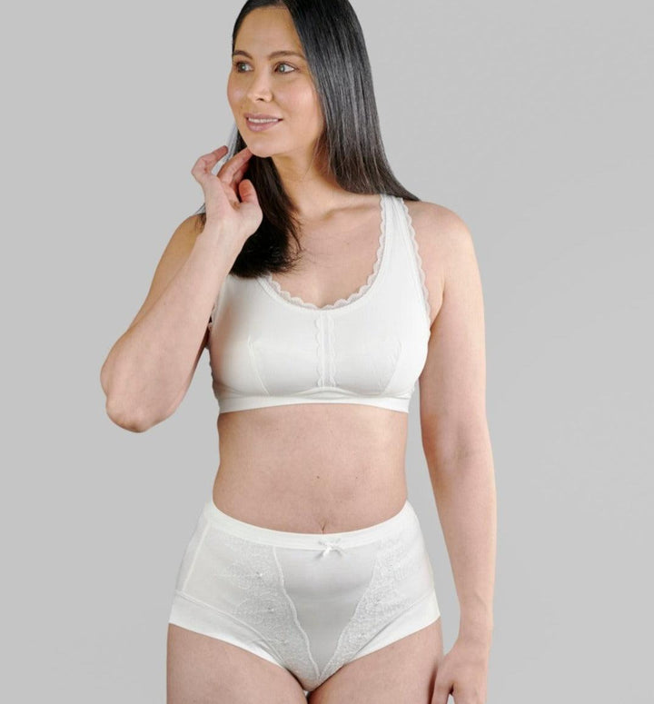 Georgia Silk Back Support Full Coverage Wireless Organic Cotton Bra, view 15 – Juliemay Lingerie