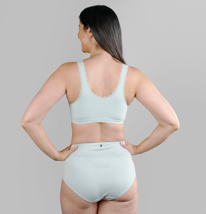 Georgia Silk Back Support Full Coverage Wireless Organic Cotton Bra, view 7 – Juliemay Lingerie