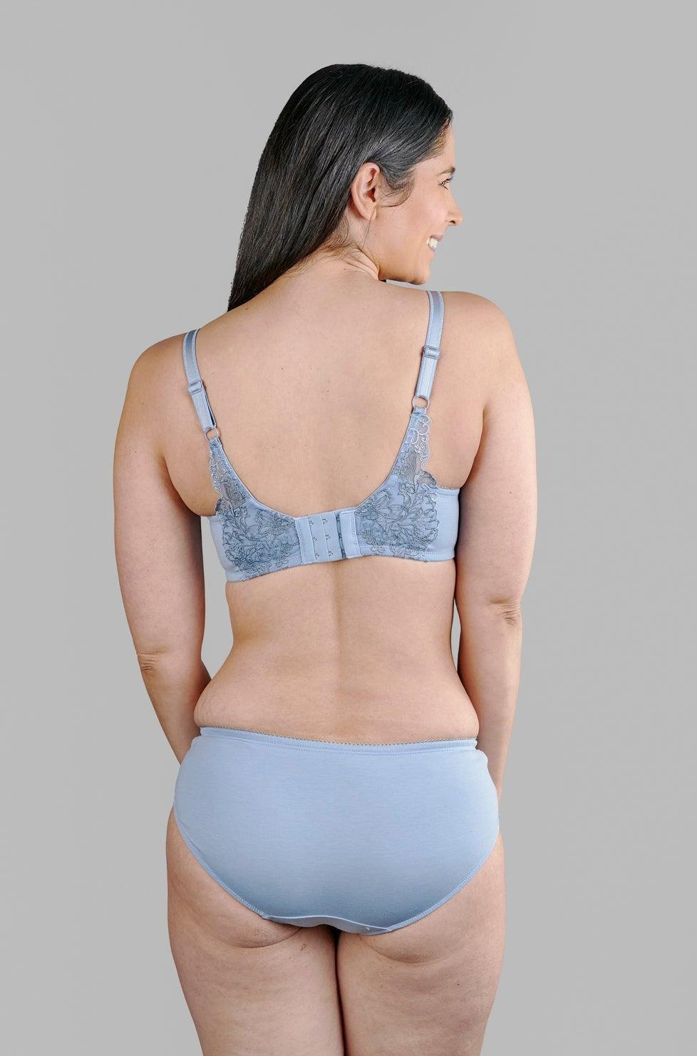 Ashley Embroidery Silk and Organic Cotton Supportive Plunge Bra, view 2 – Juliemay Lingerie