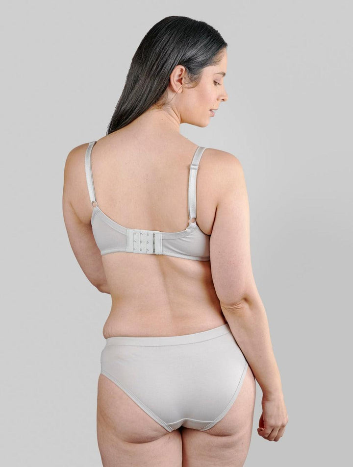 Mercury Lace Silk and Organic Cotton Plunge Bra, view 3 – Juliemay Lingerie